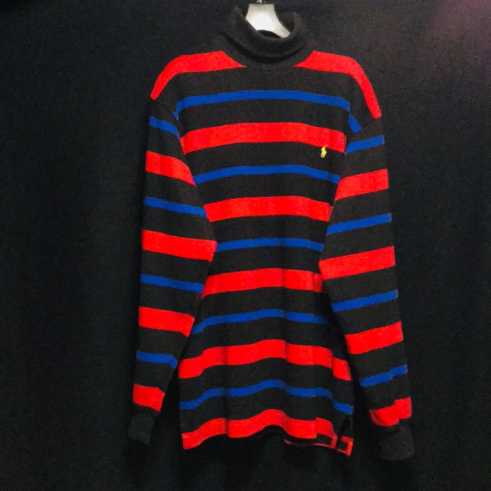 RARE vtg polo ralph lauren striped turtleneck